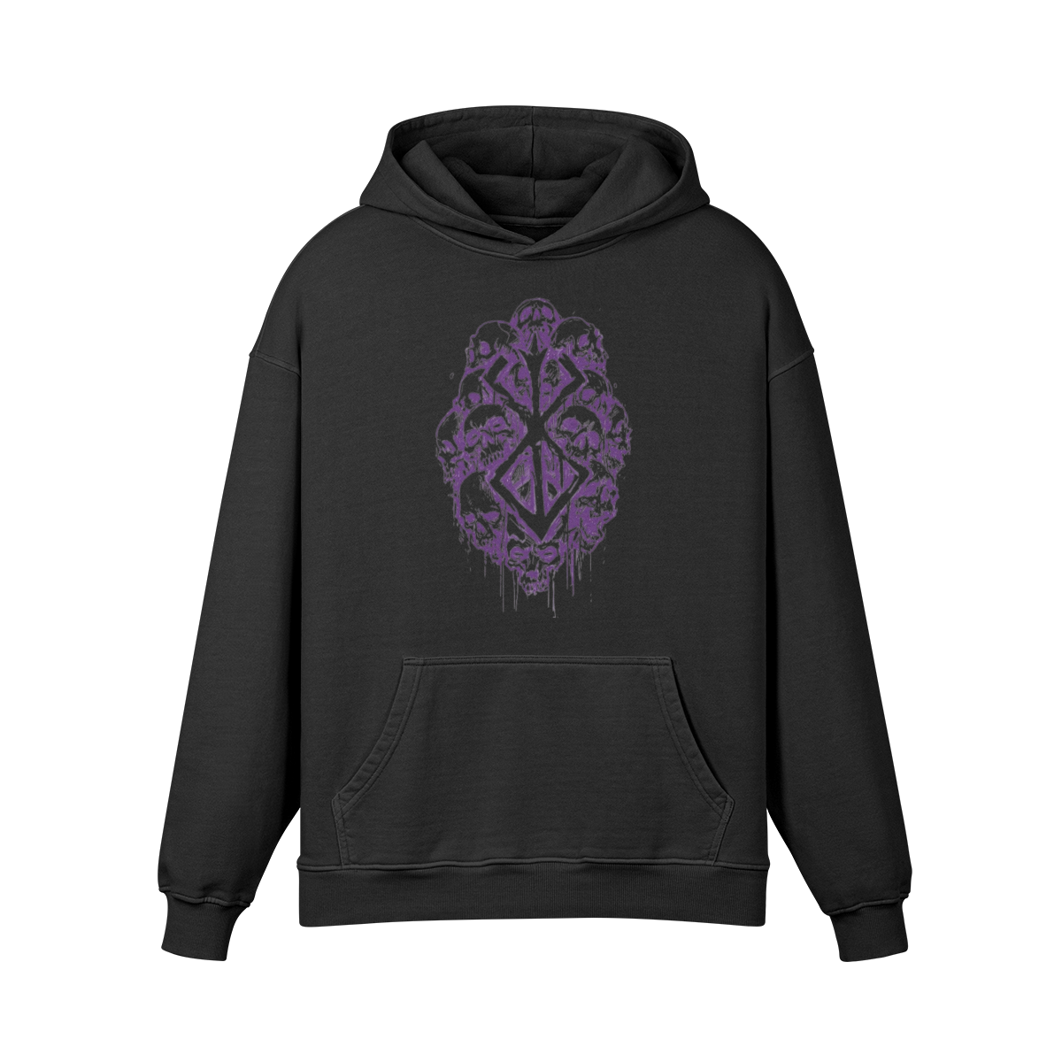BERSERK PURPLE SKULL X CURSE MARK VINTAGE HOODIE